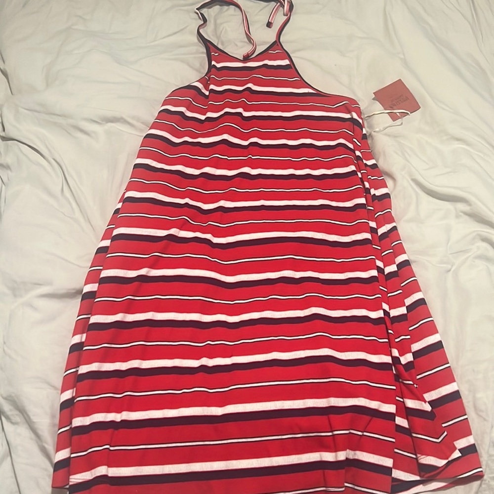 Red , white & blue halter dress